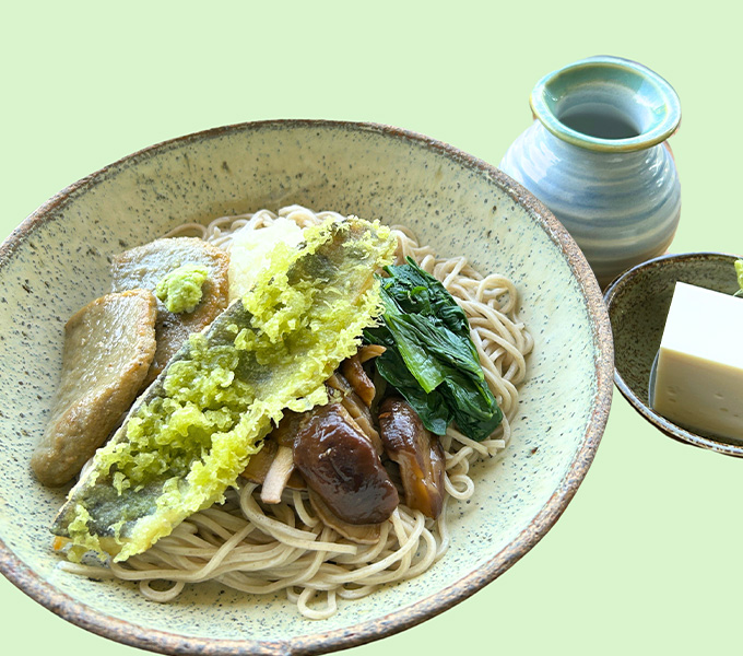 あまごの茶天ぷら蕎麦