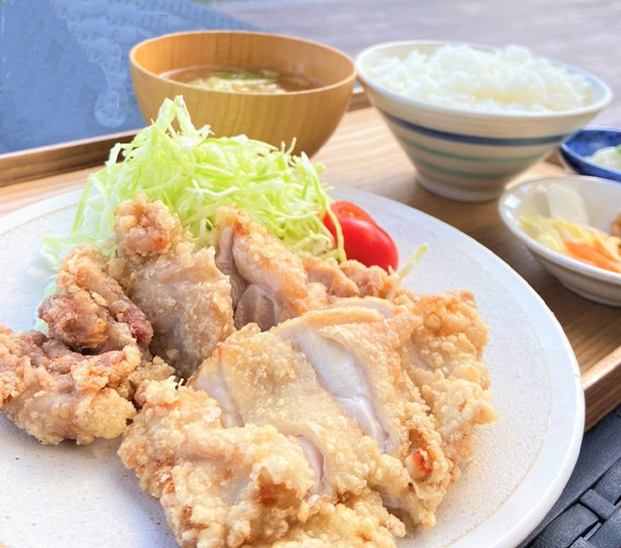 天城軍鶏 竜田揚げ定食